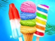 Rainbow Ice Cream And Popsicles